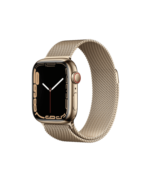 Refurbished Apple Watch Serie 7 | 41mm | Stainless Gold | Gold Milanaiseband | GPS | WiFi + 4G