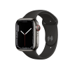 Refurbished Apple Watch Serie 7 | 41mm | Stainless Steel Graphit | Schwarzes Sportarmband | GPS | WiFi + 4G