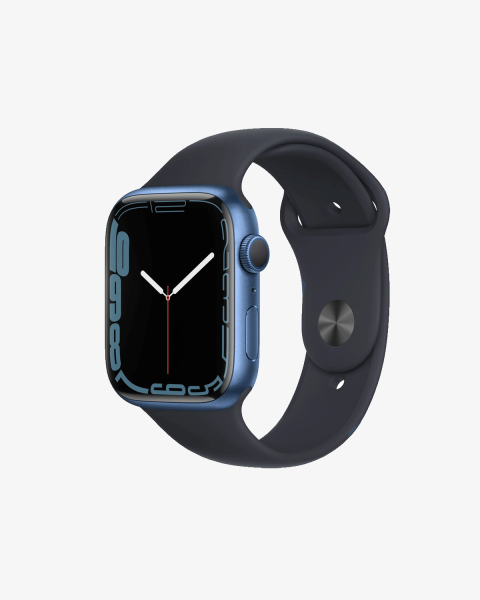 Refurbished Apple Watch Serie 7 | 45mm | Aluminium Blau | Mitternachtsblaues Sportarmband | GPS | WiFi