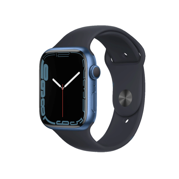 Refurbished Apple Watch Serie 7 | 45mm | Aluminium Blau | Mitternachtsblaues Sportarmband | GPS | WiFi